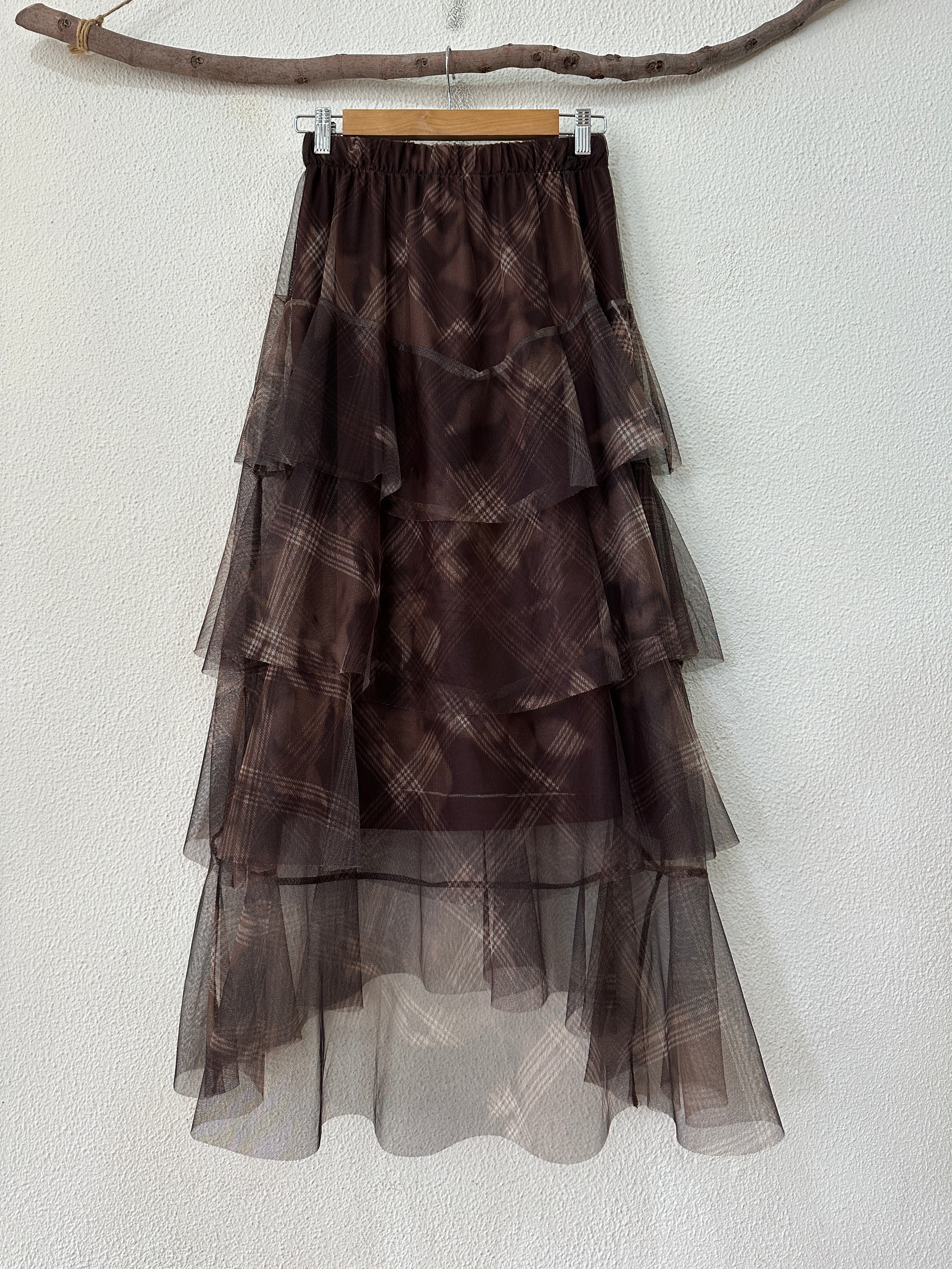 Saia em tule c/ folhos BOSTON