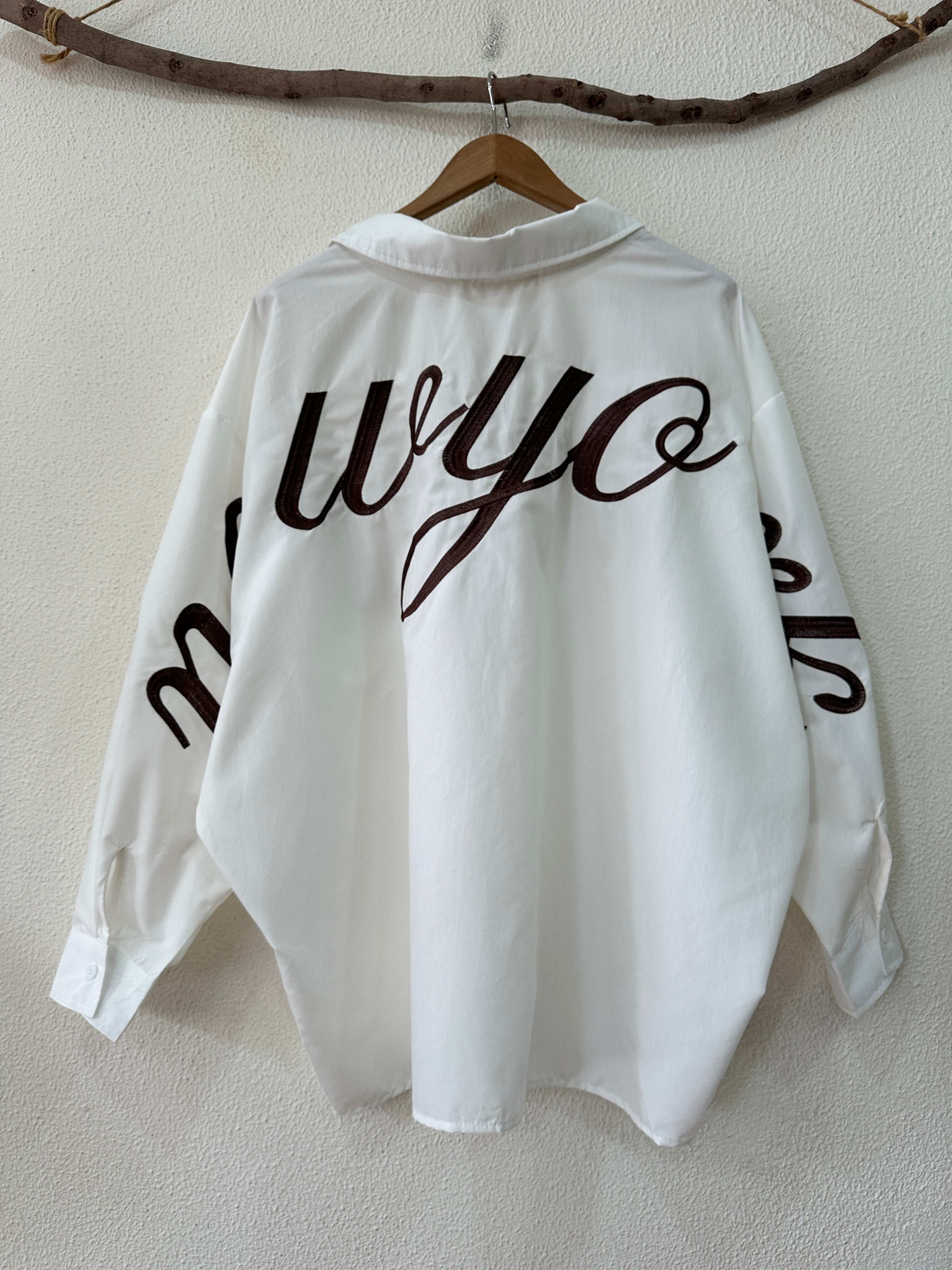 Camisa bordada oversize SCRIPT