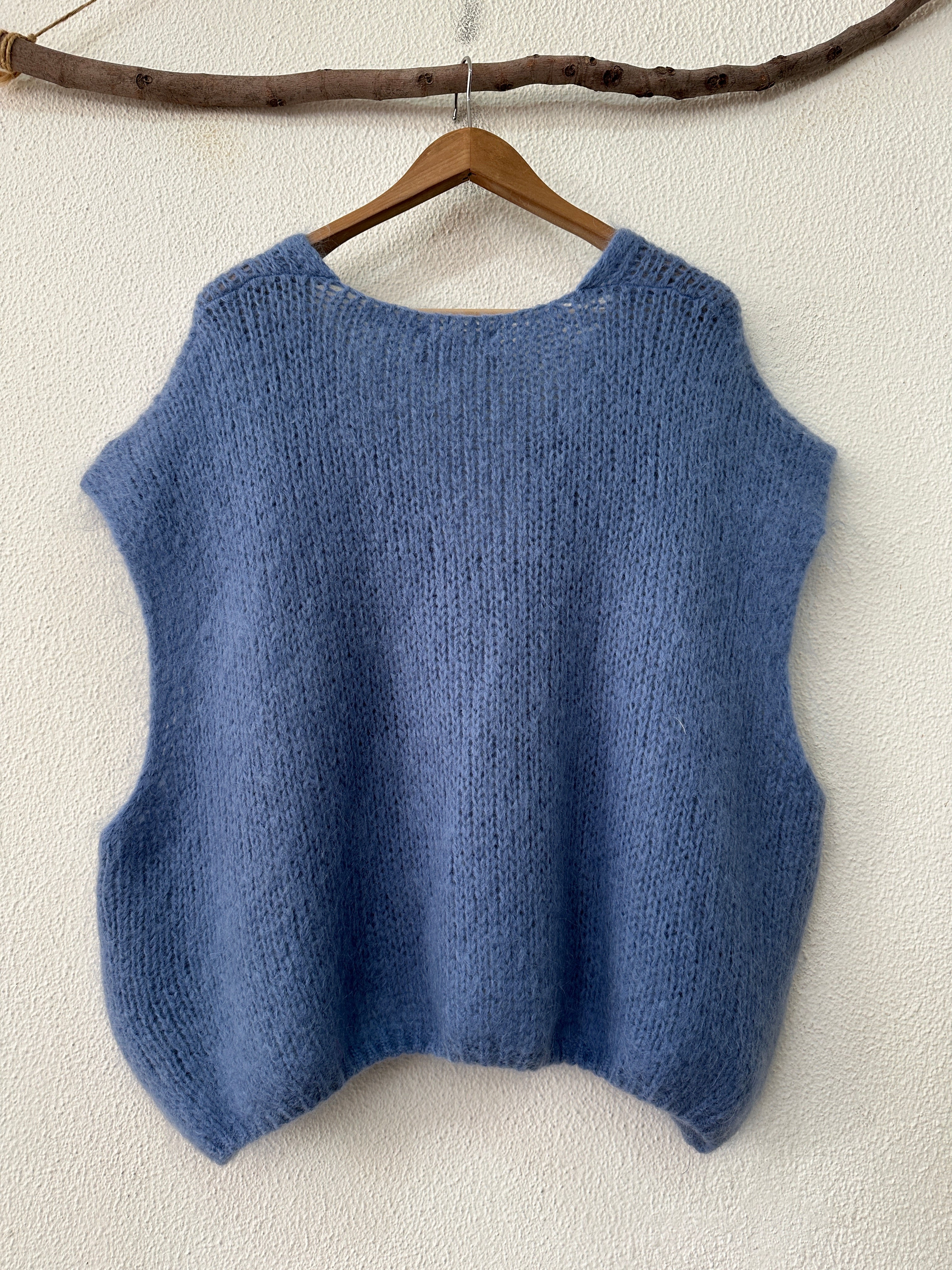 Colete oversize em malha de mohair CLAIRE