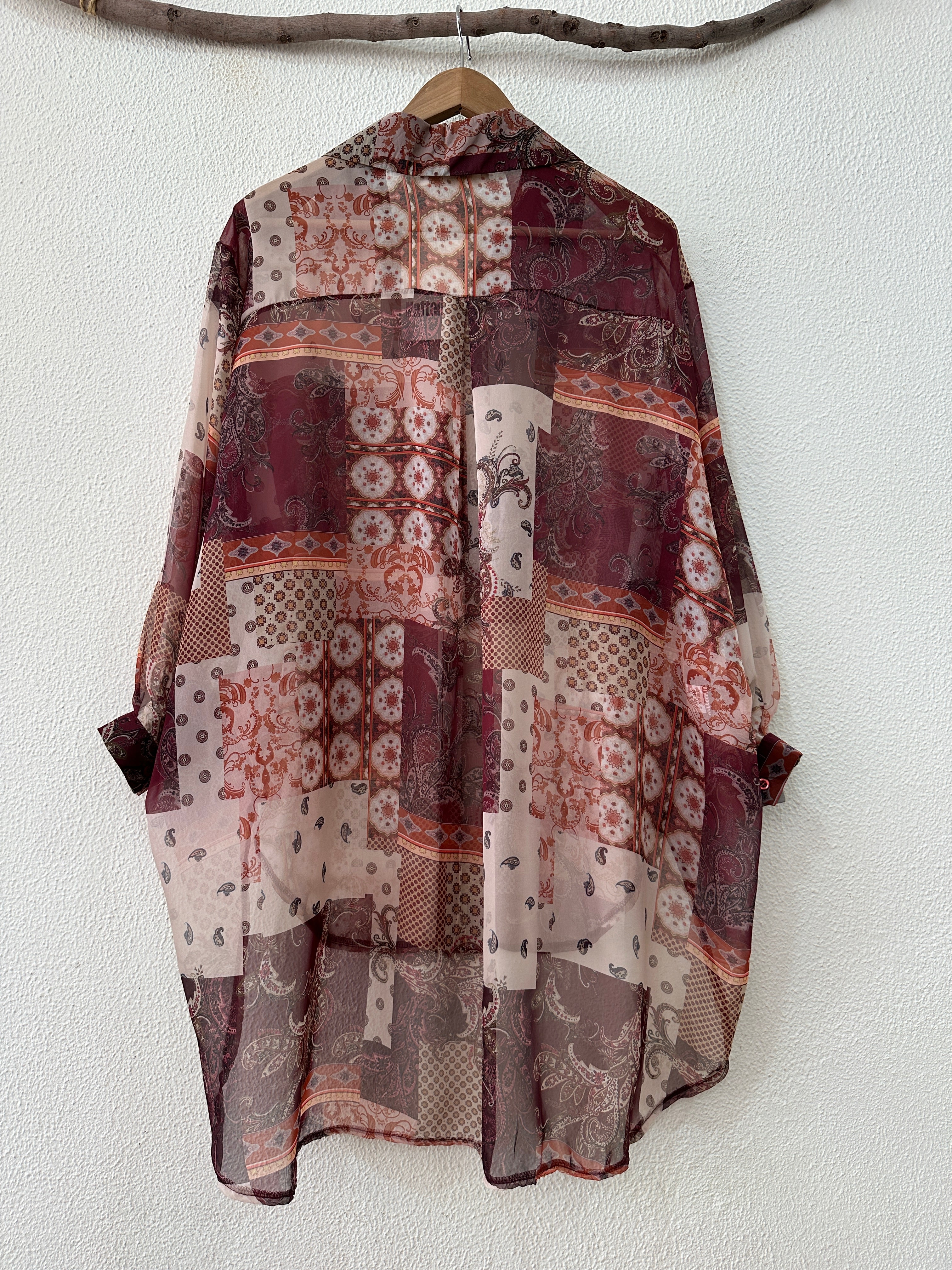 Camisa oversize em chiffon PROVENCE