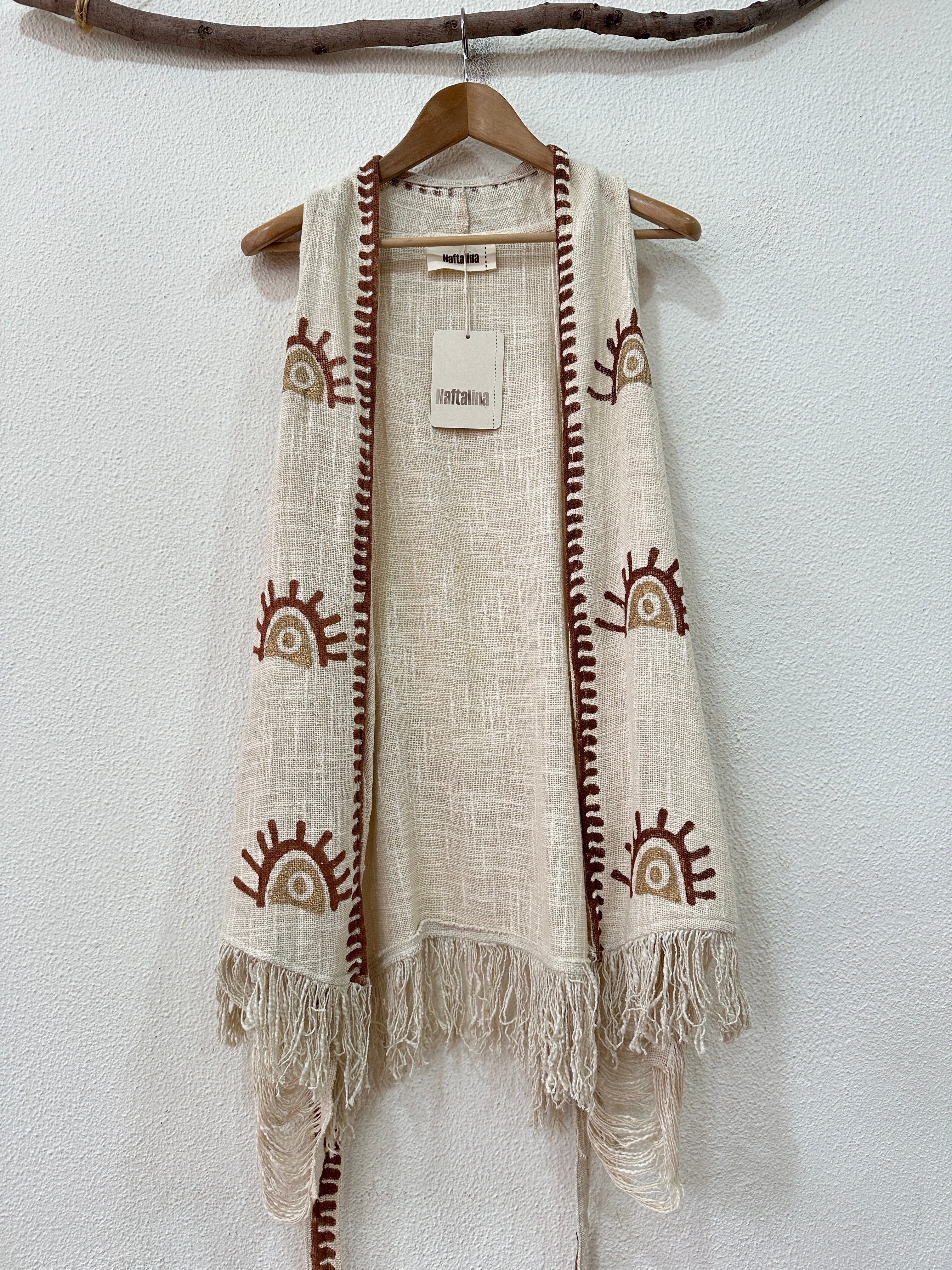 Colete em algodão rústico BOHO VIBES