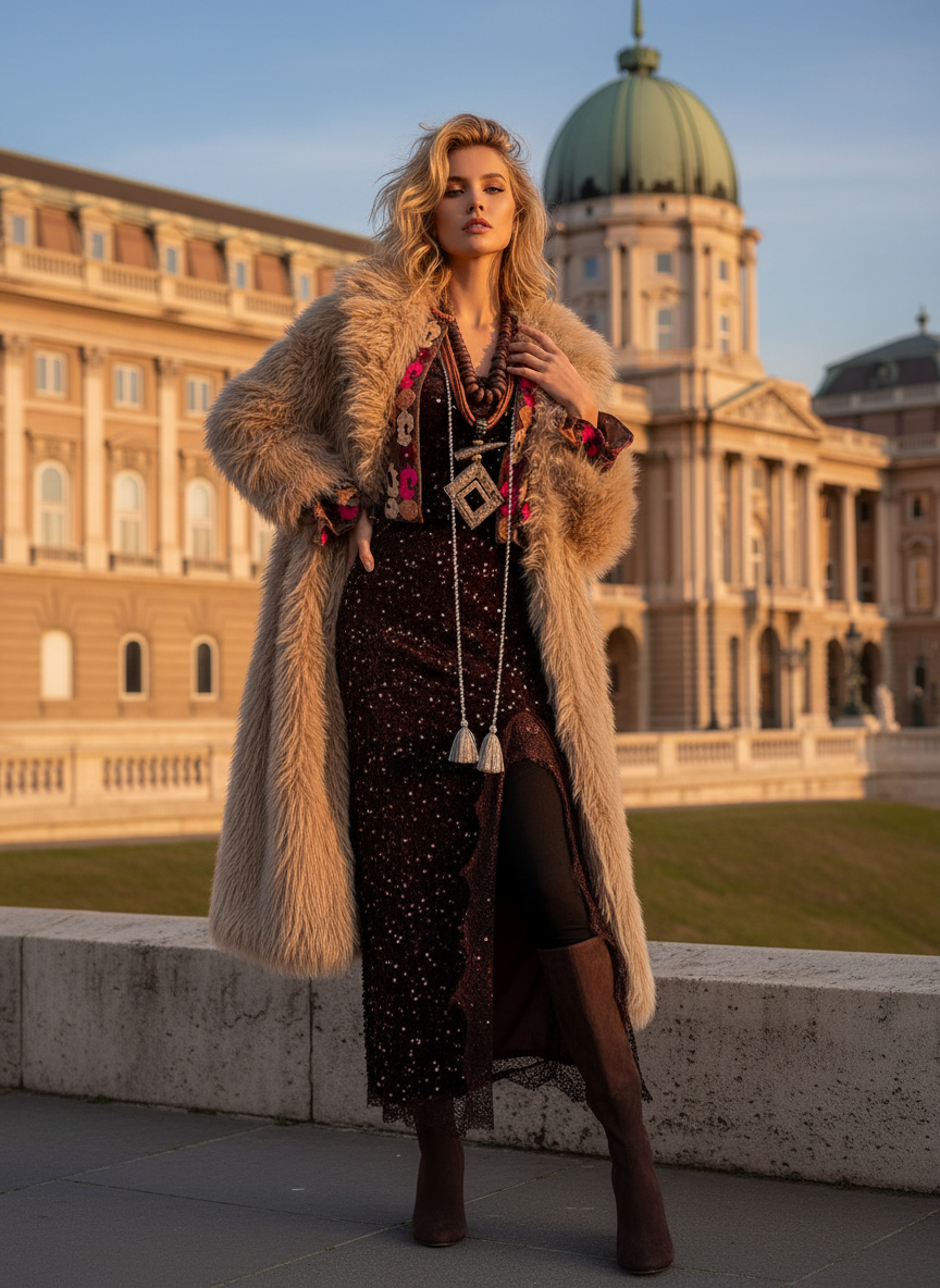 Casaco comprido em pelo sintético GRENOBLE