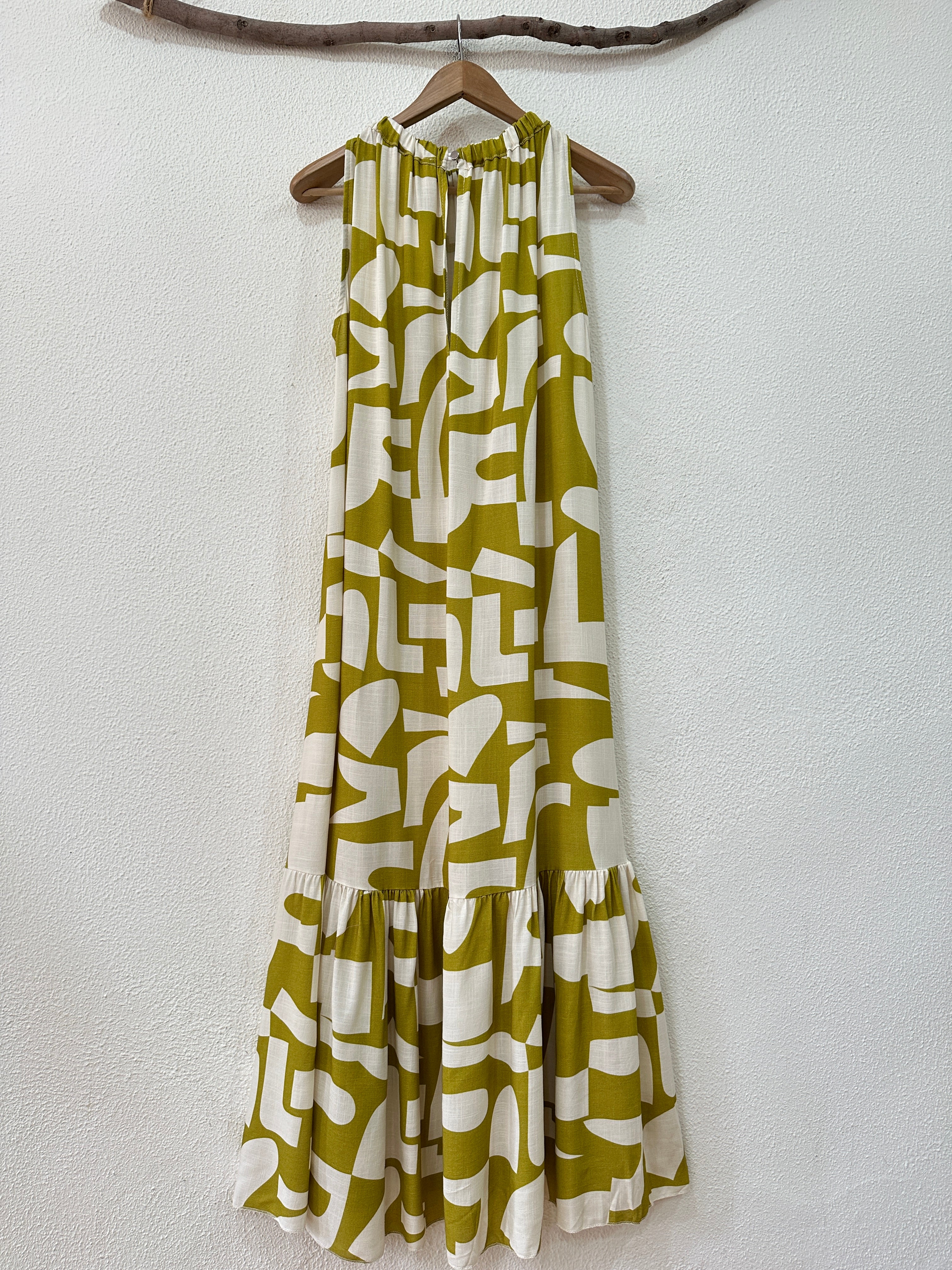 Vestido comprido PISTACHE