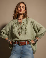 Carica l'immagine nel visualizzatore della galleria,Túnica oversize c/ folhos ALANA
