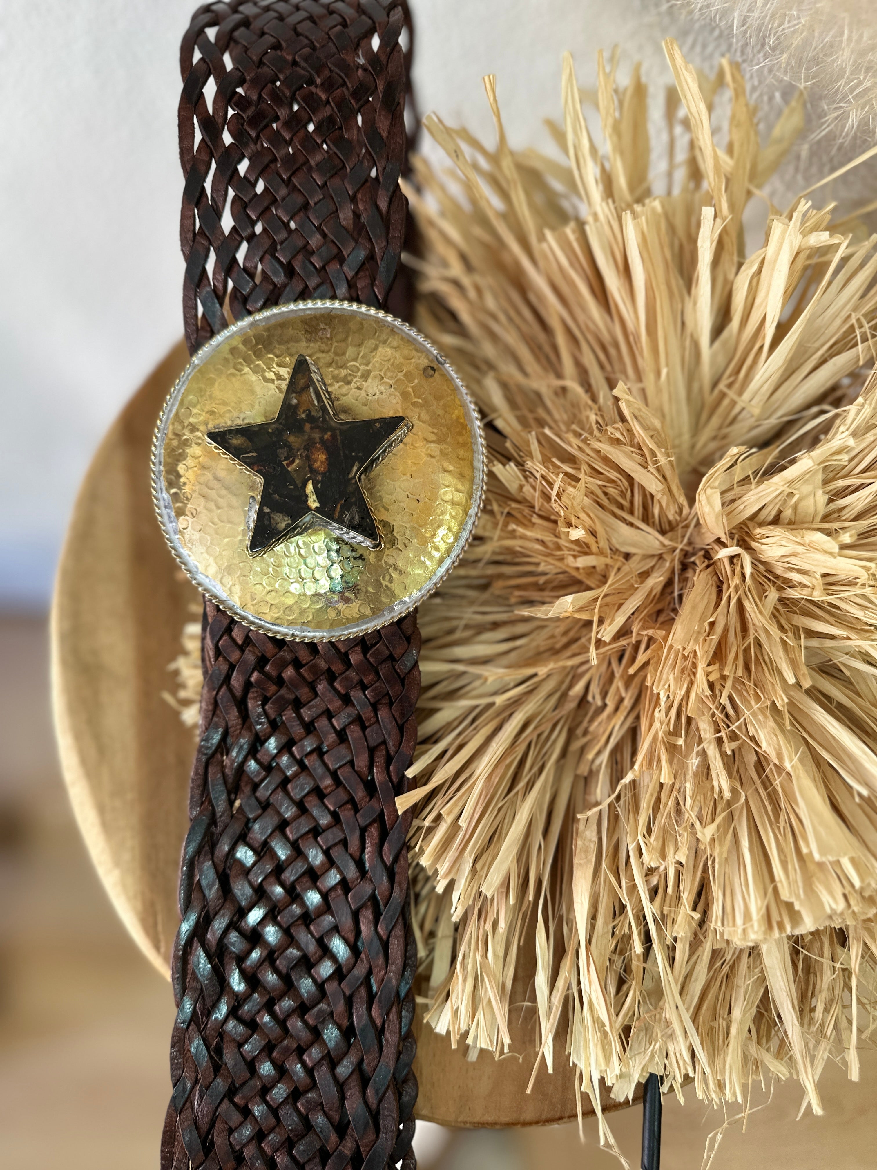 Cinto em pele entrançada STAR