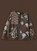 Carregar imagem no visualizador da galeria, Casaco de sarja acolchoado bordado AIKO
