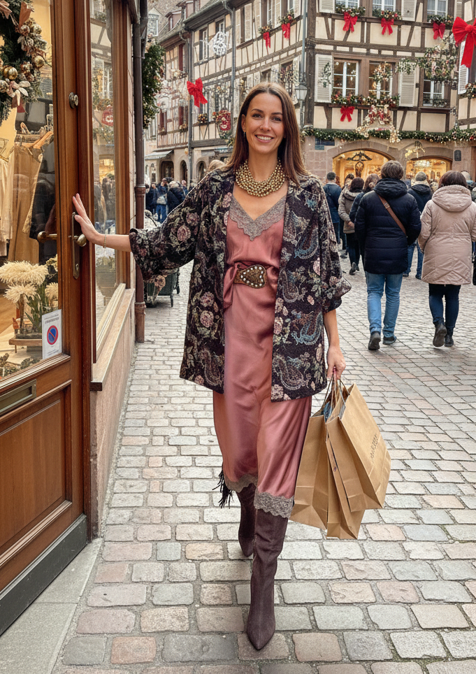 Sobretudo em tecido efeito brocado c/ forro JAPAN