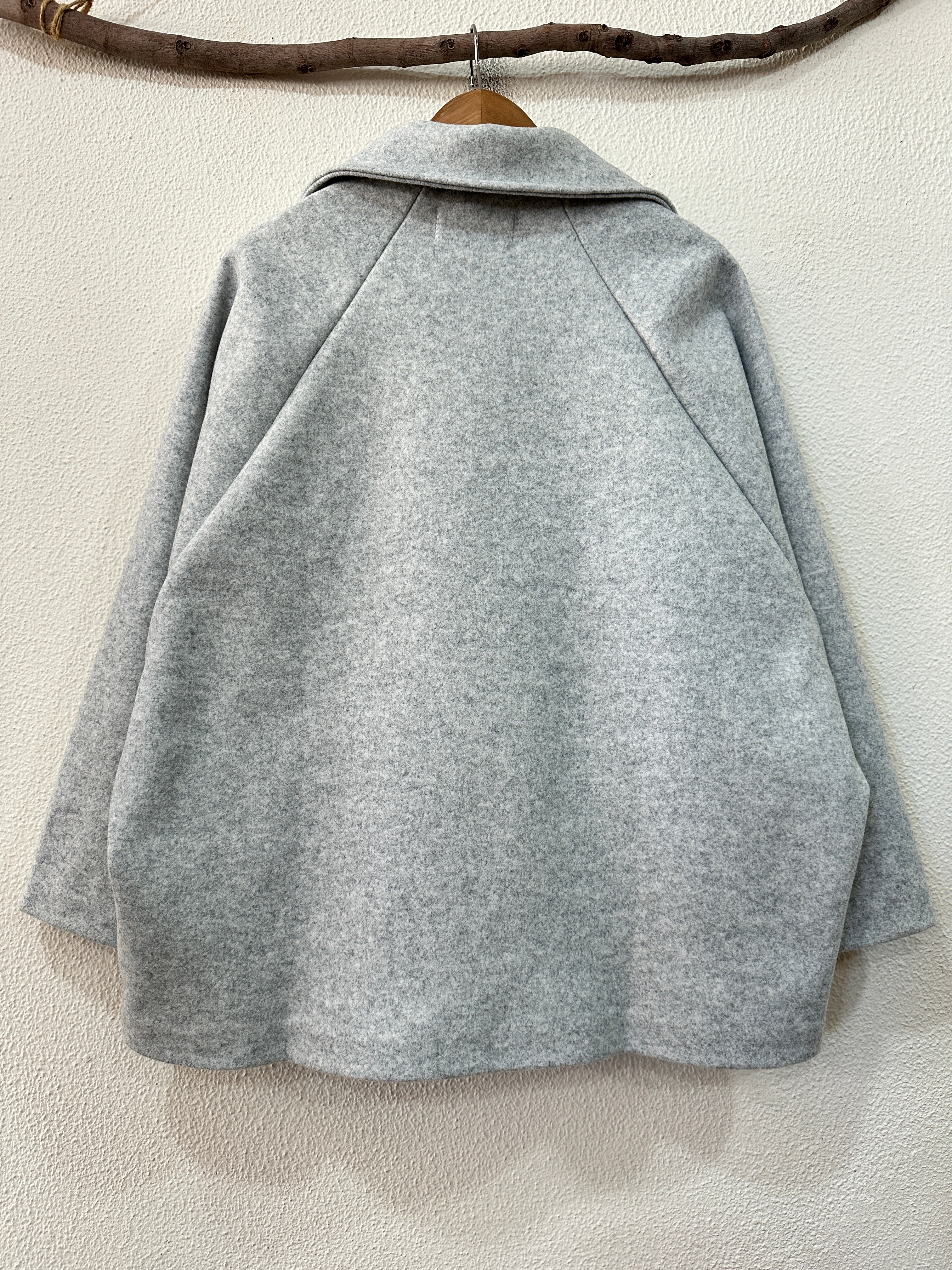 Casaco oversize forrado c/bolsos GREY