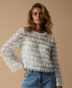 Chargez l'image dans la visionneuse de la galerie,Túnica c/ folhos em renda FLOKI
