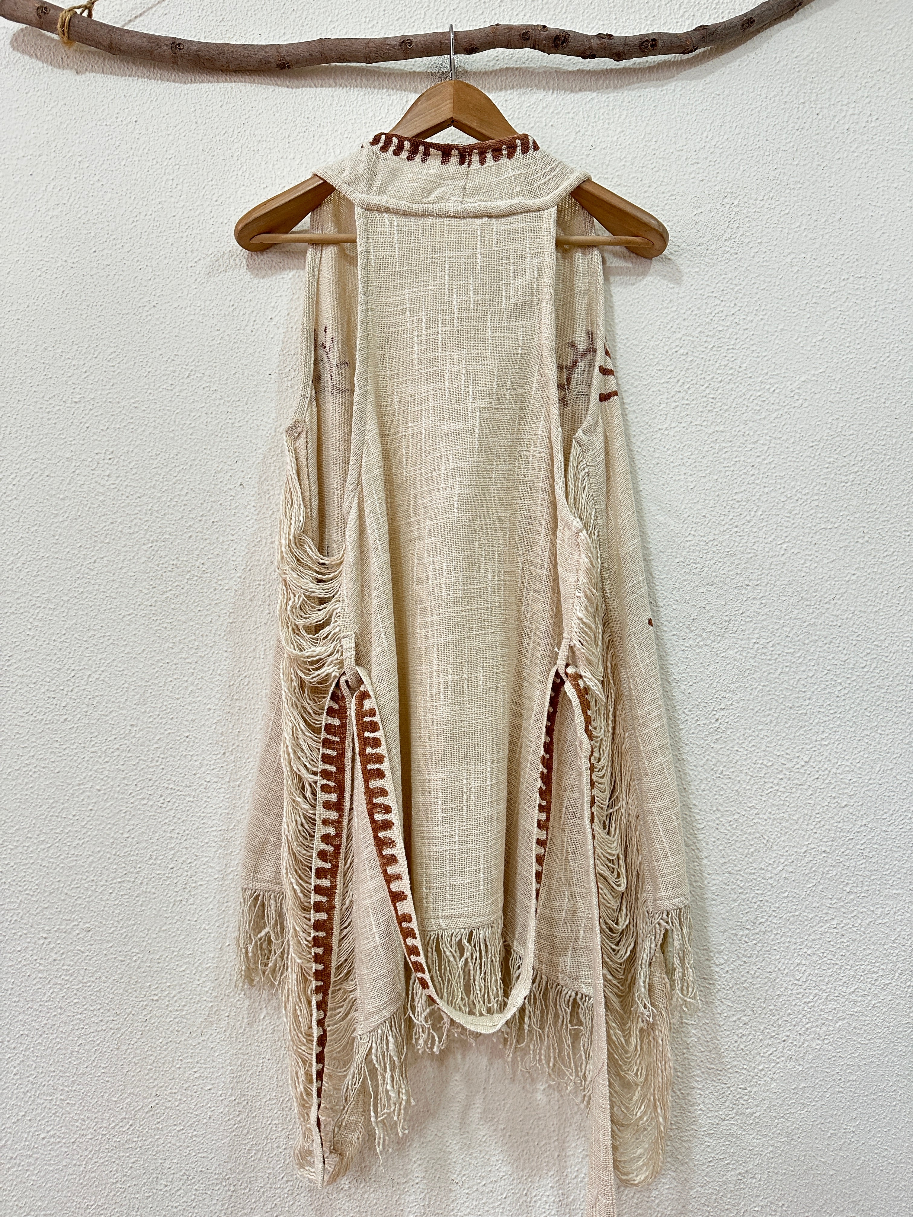 Colete em algodão rústico BOHO VIBES