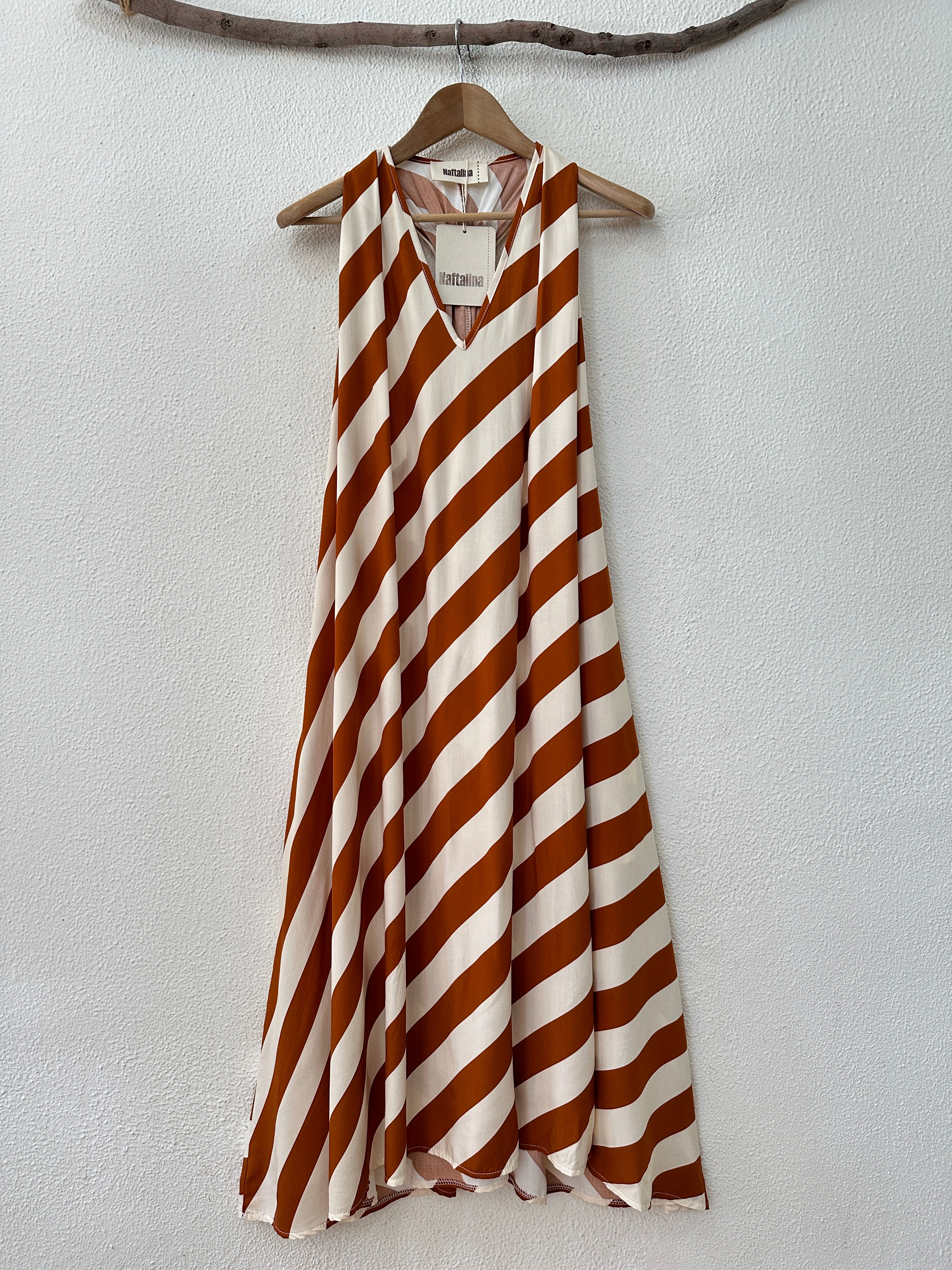 Vestido comprido c/ bolsos e argola STRIPES