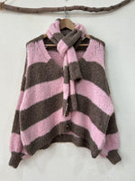 Carregar imagem no visualizador da galeria, Casaco de malha c/ cachecol BUBBLY
