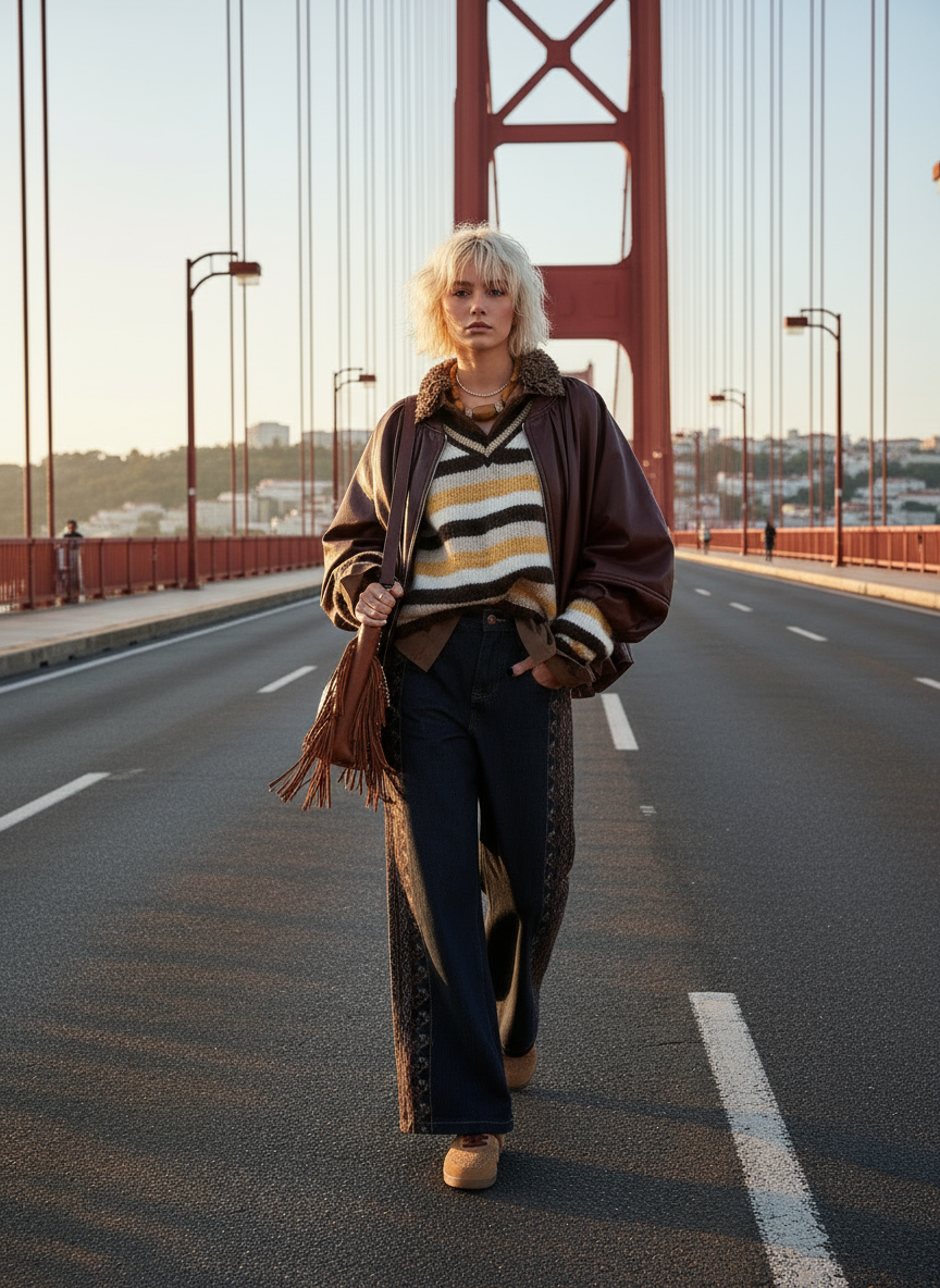 Bomber oversize em ecopele VINO