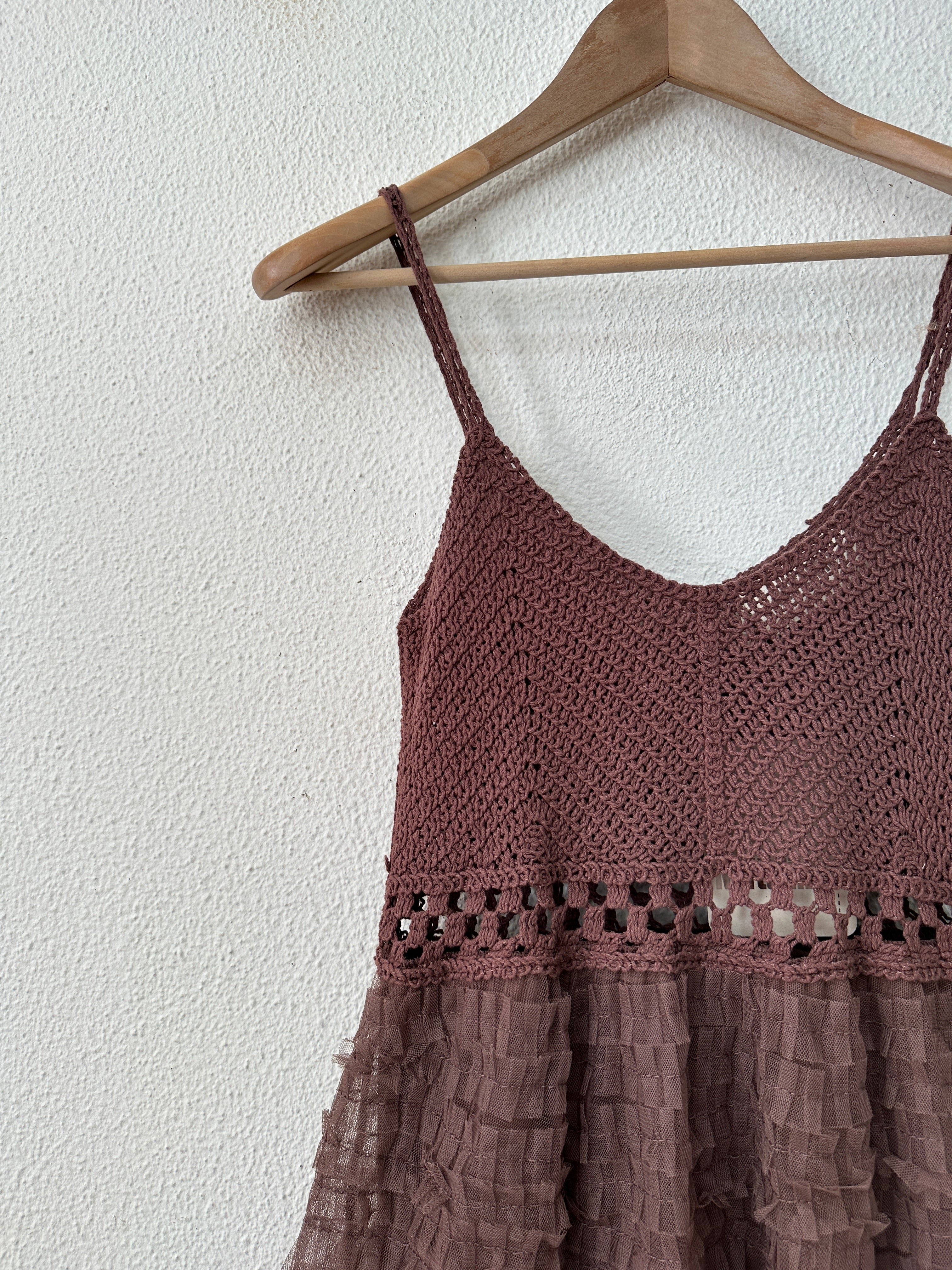 Vestido em crochet c/ tule BERBER