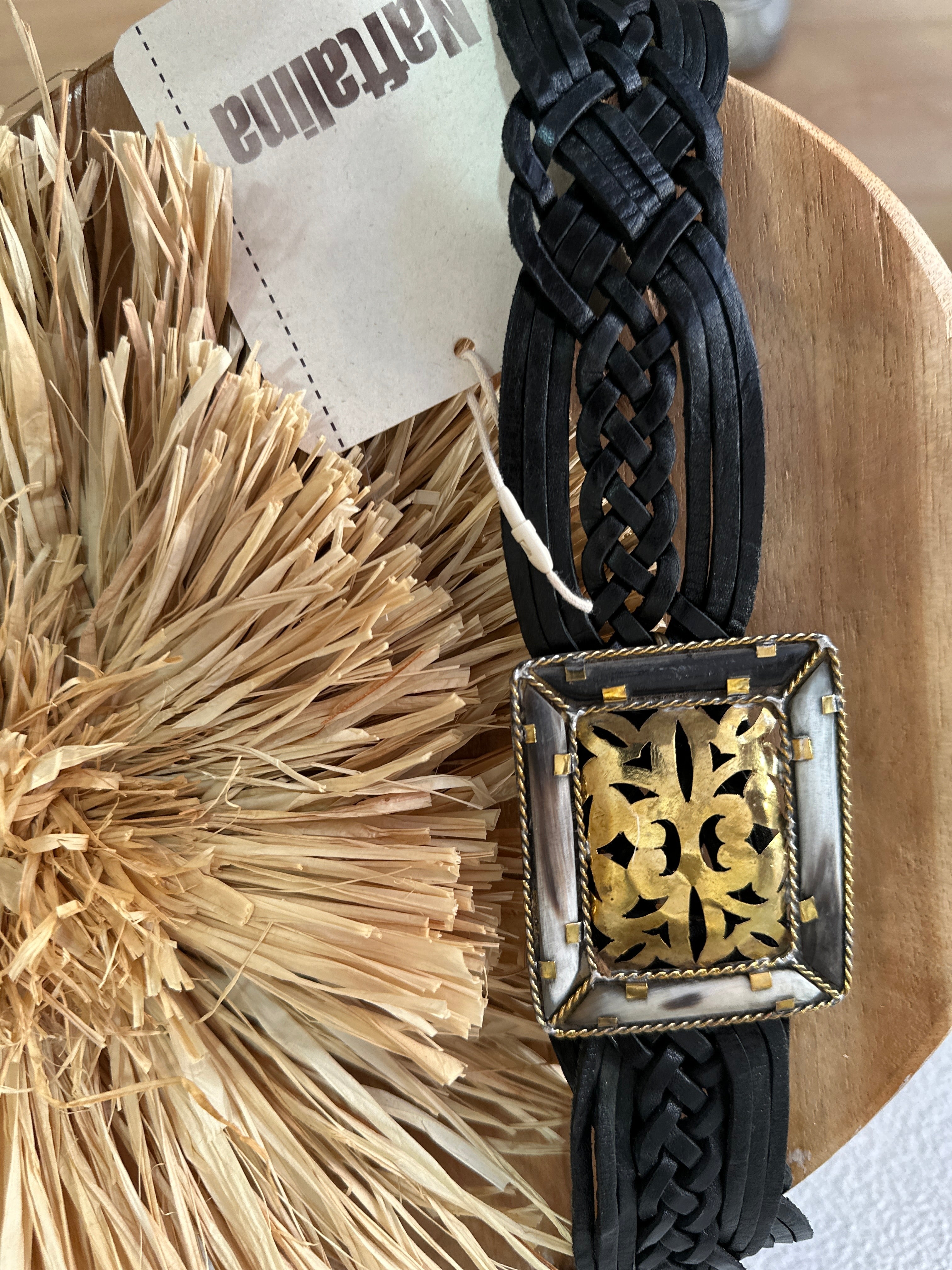 Cinto em pele entrançada ARTISAN