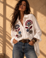 Carregar imagem no visualizador da galeria, Camisa oversize bordada FLORA
