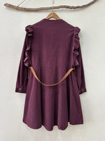 Load image in the gallery viewer,Vestido em microbombazina c/ folhos NOBLE
