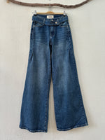 Carregar imagem no visualizador da galeria, Calças denim wide leg CRYSTAL
