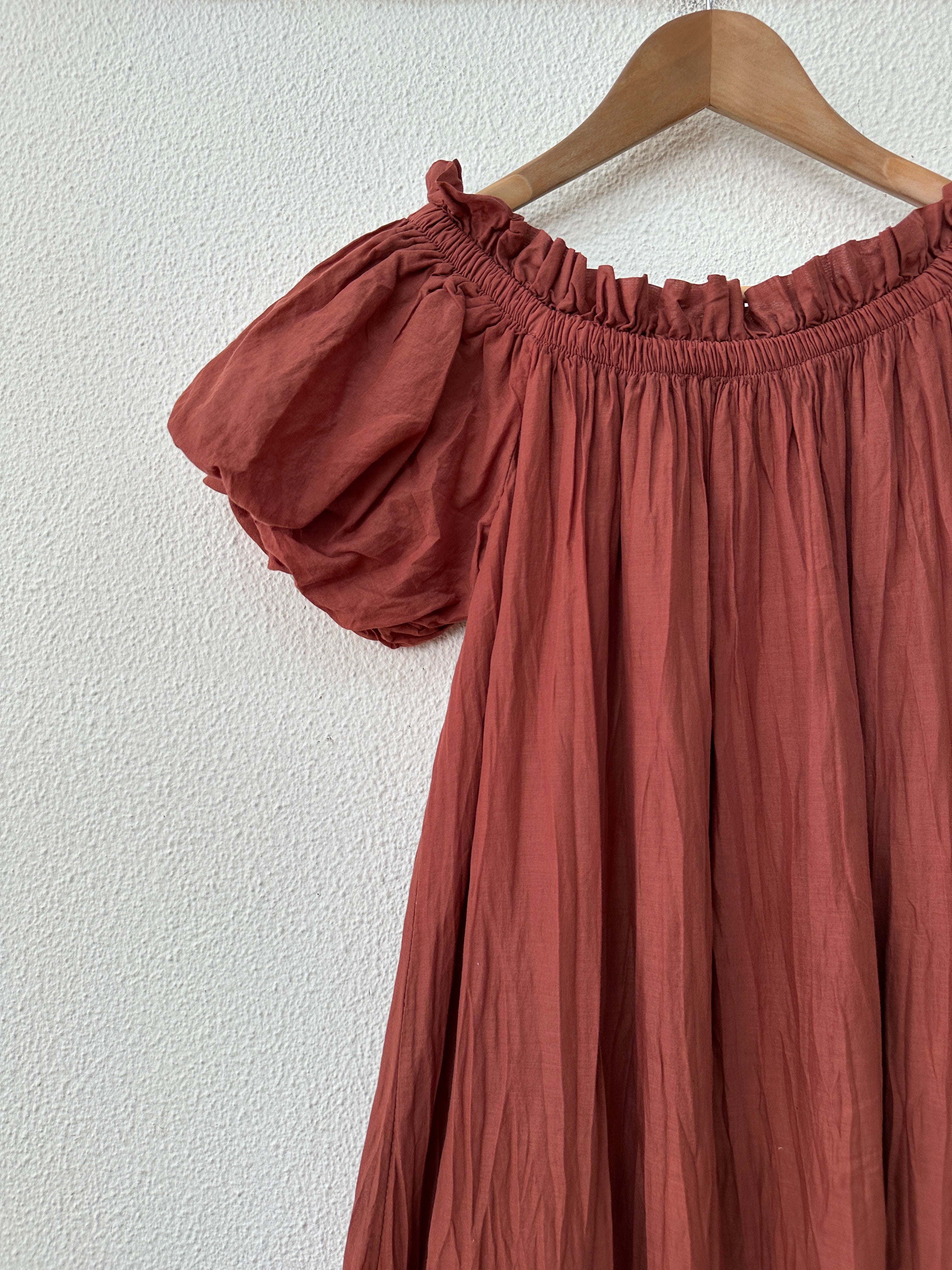 Vestido comprido c/ manga balão DAKOTA