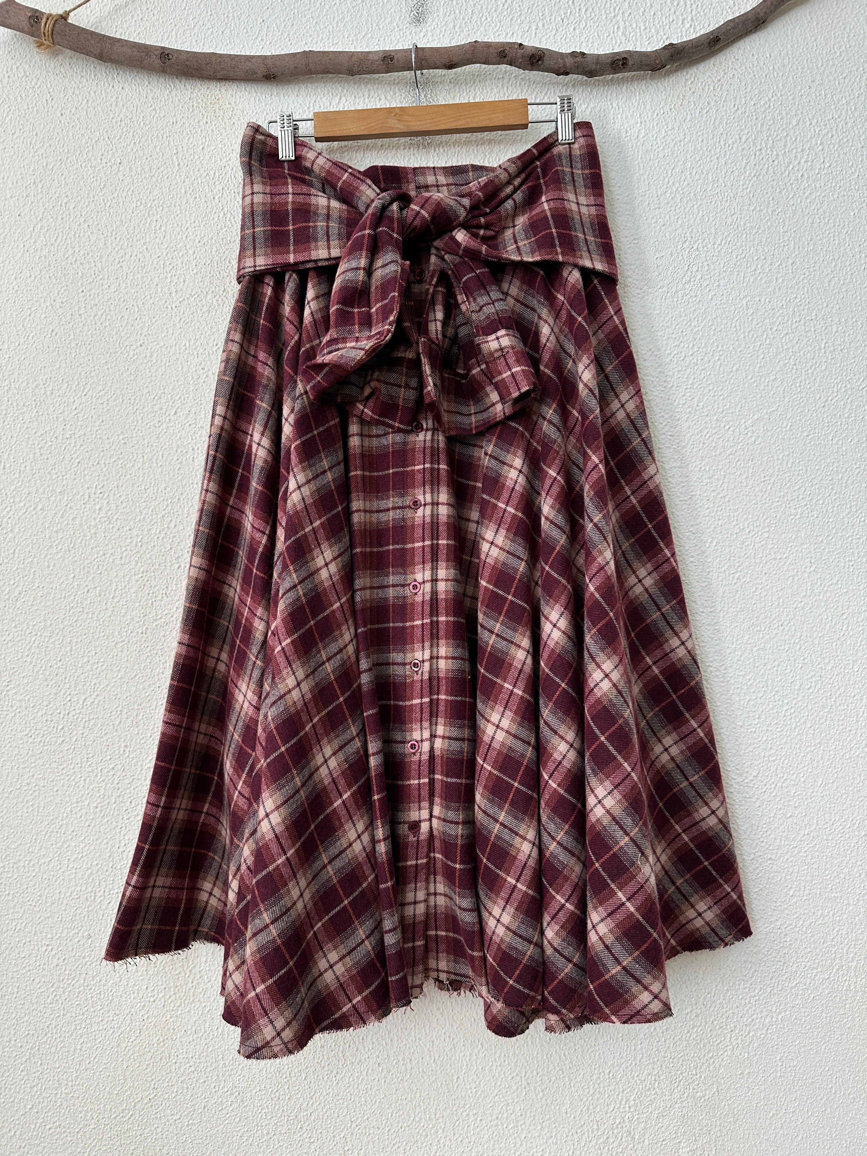 Saia de fazenda c/cinto em mangas de camisa CÓRDOBA