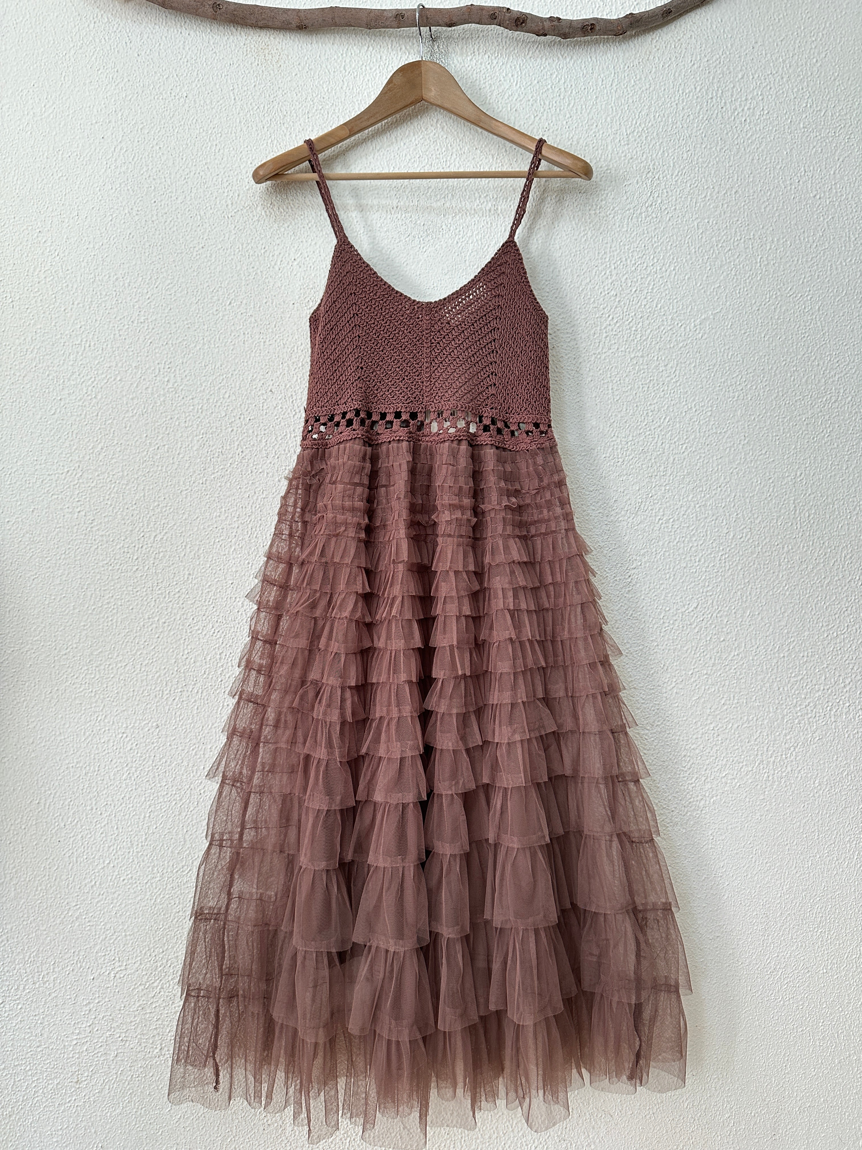 Vestido em crochet c/ tule BERBER