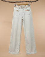 Cargue la imagen en el visor de la galería,Calças de sarja c/ pinturas e bordados WATERCOLOR
