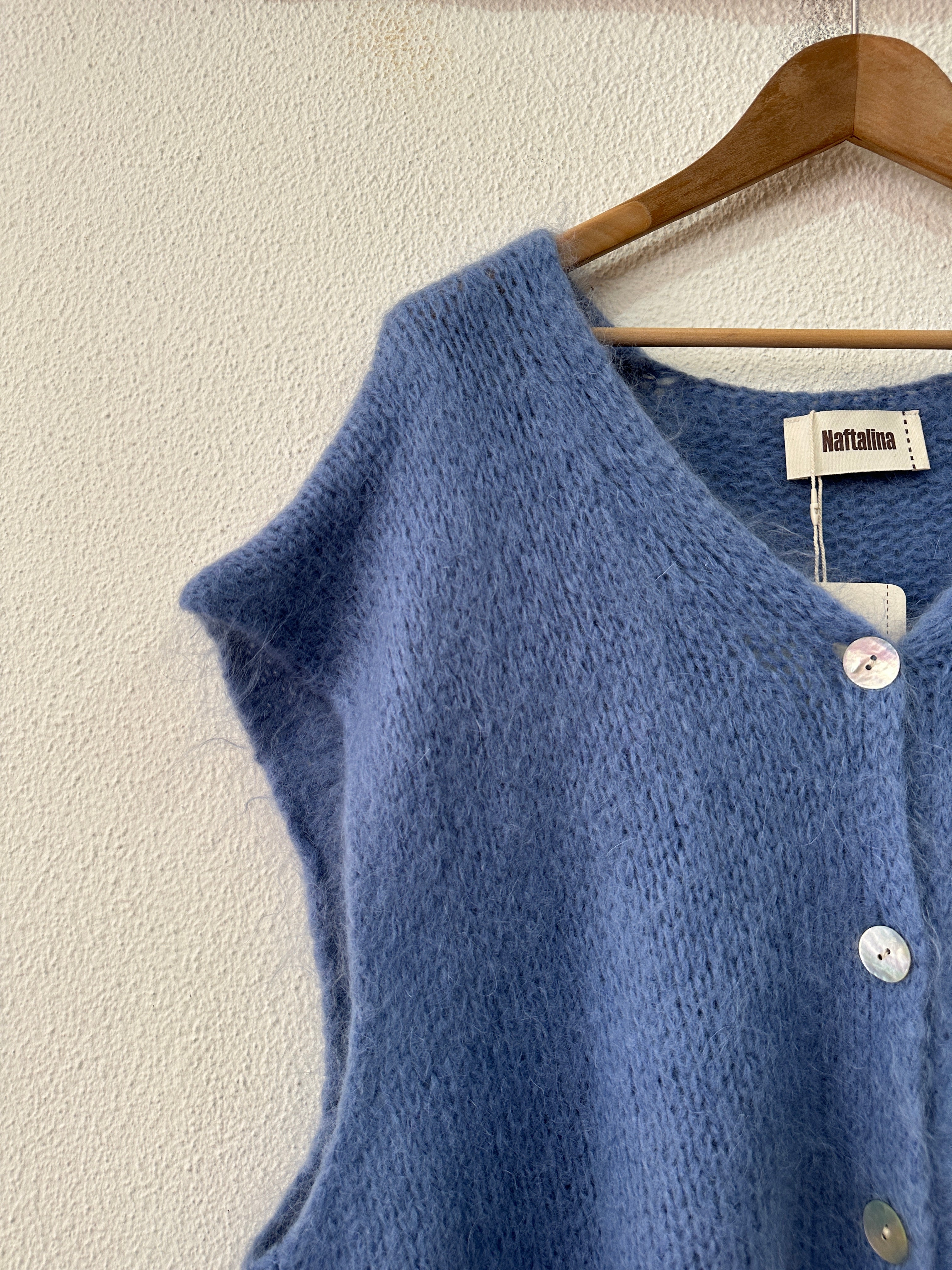 Colete oversize em malha de mohair CLAIRE