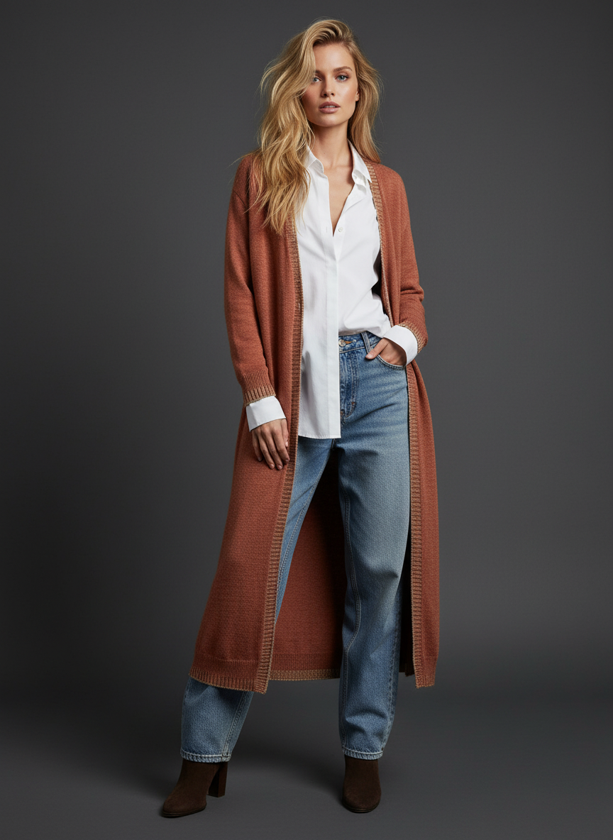 Casaco de malha comprido c/ brilho SUPERNOVA