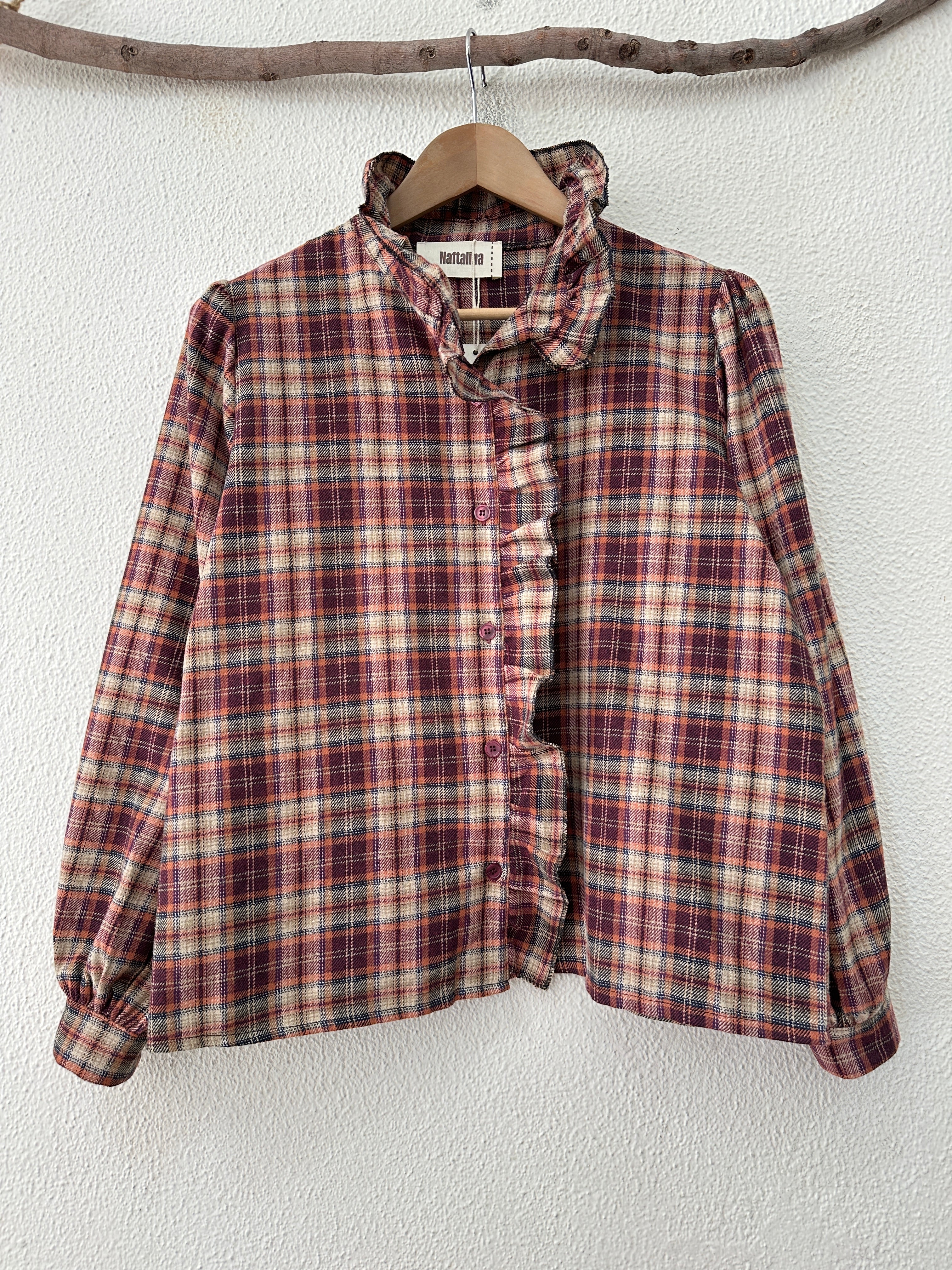 Camisa em flanela c/ folho BRIGITTE