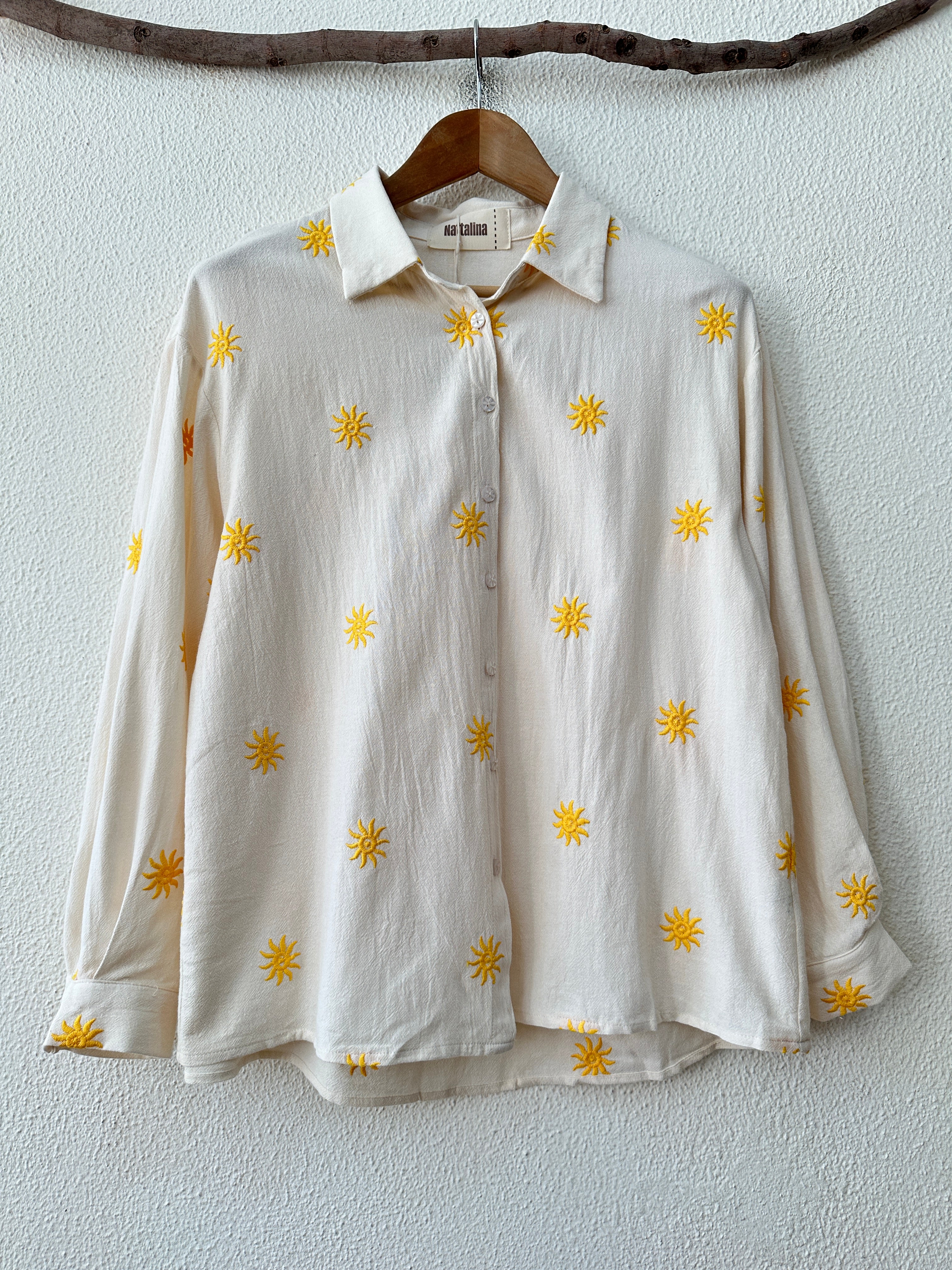 Camisa em algodão bordada SOLEIL