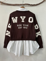 Load image in the gallery viewer,Camisola c/detalhes de camisa incorporada NEW YORK
