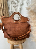 Carregar imagem no visualizador da galeria, Mala em pele entrançada ELEONORA
