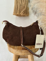 Carregar imagem no visualizador da galeria, Mala em camurça c/franjas GÉNOVA
