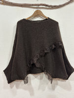 Load image in the gallery viewer,Camisola de malha cruzada c/renda CATHERINE
