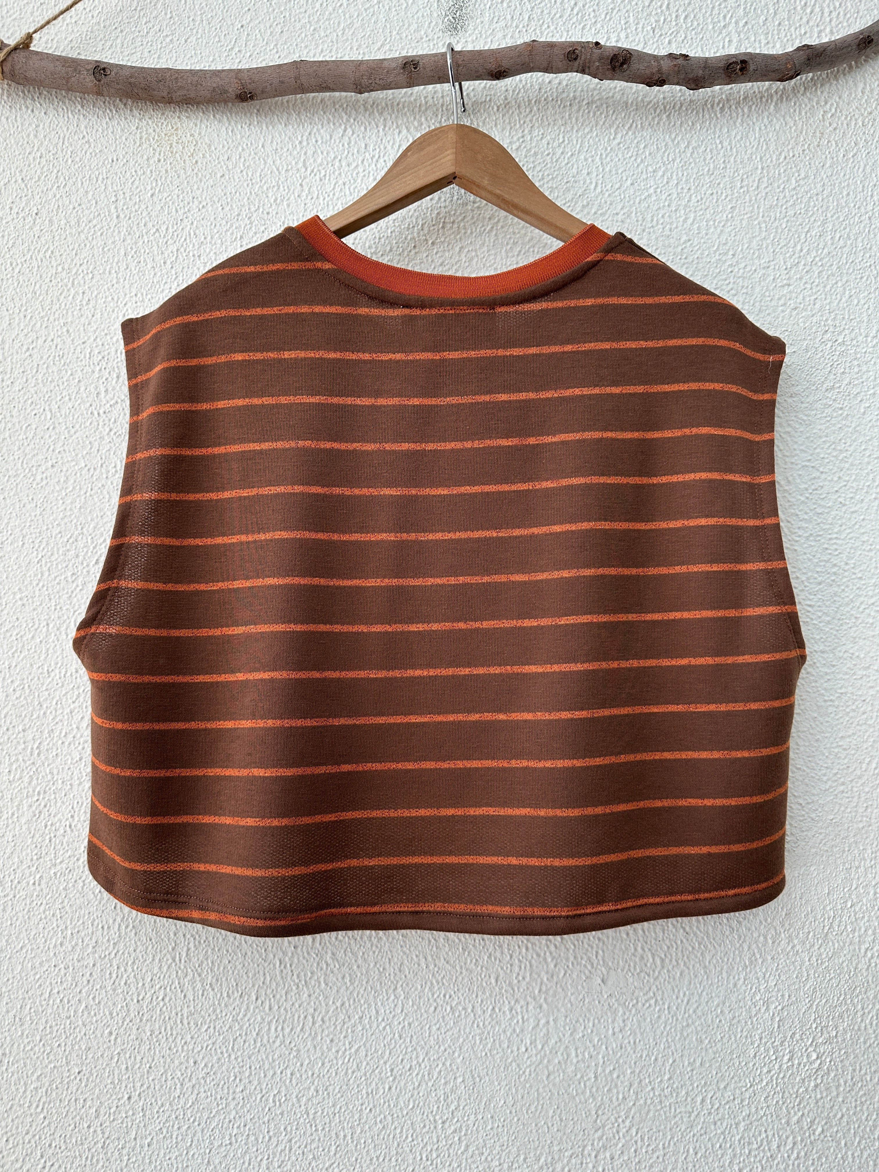 Top curto em jersey c/brilho TERRACOTA