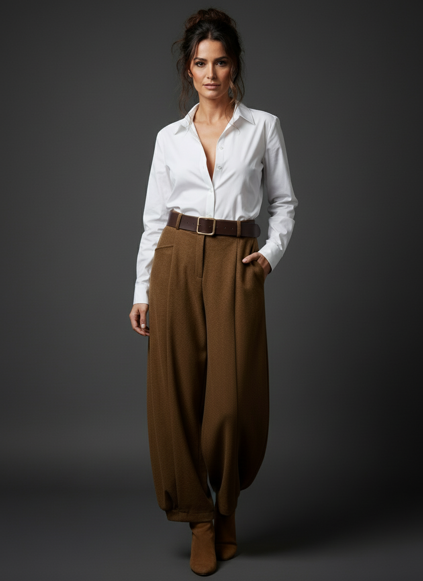 Calças em malha polar estilo bombacha ZION