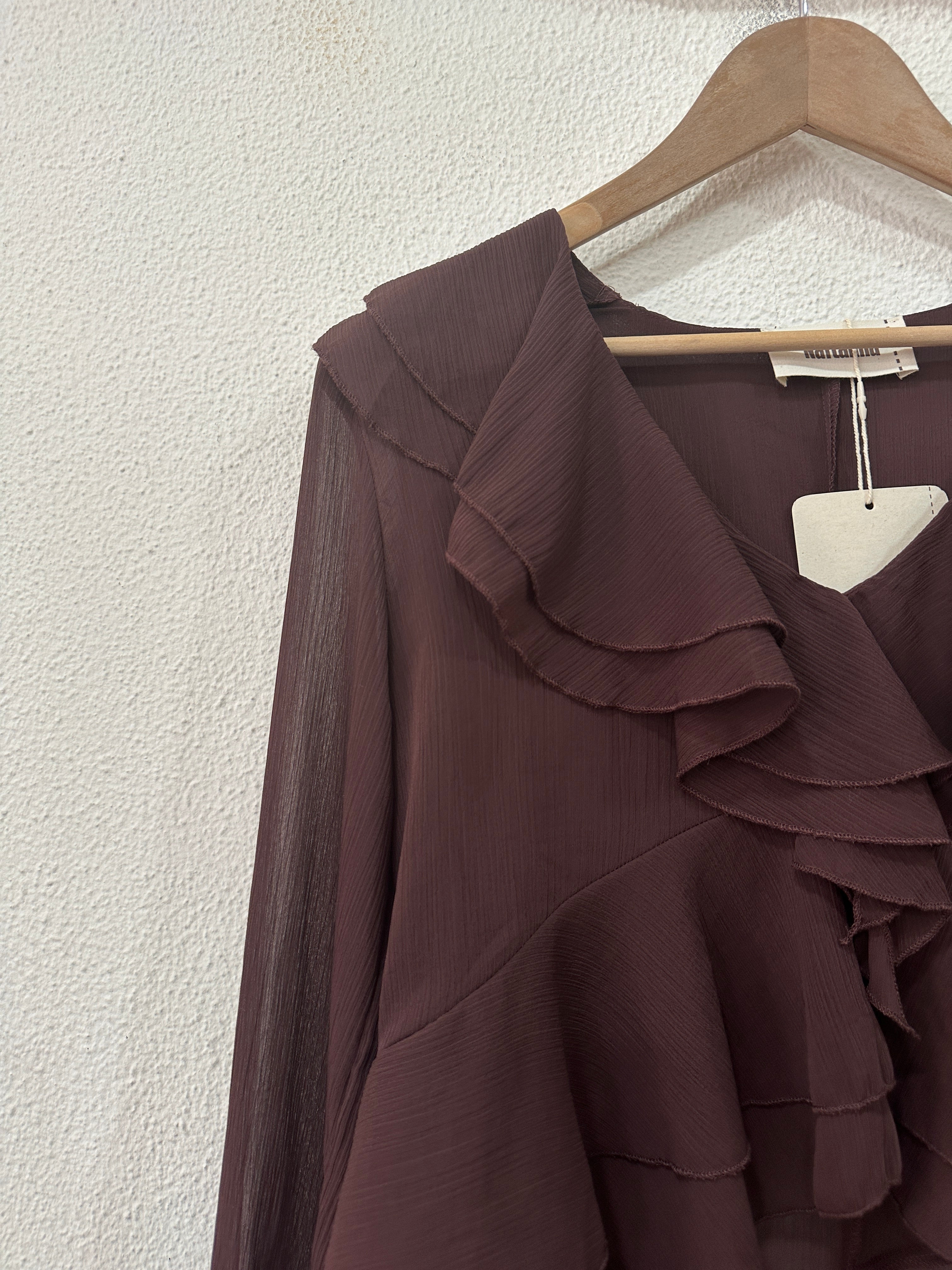 Túnica assimétrica c/folhos DEODORA