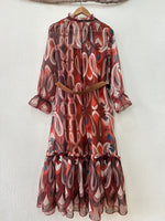 Carregar imagem no visualizador da galeria, Vestido em chiffon c/ cinto ELEGANCE
