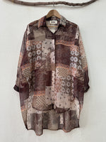 Load image in the gallery viewer,Camisa oversize em chiffon PROVENCE
