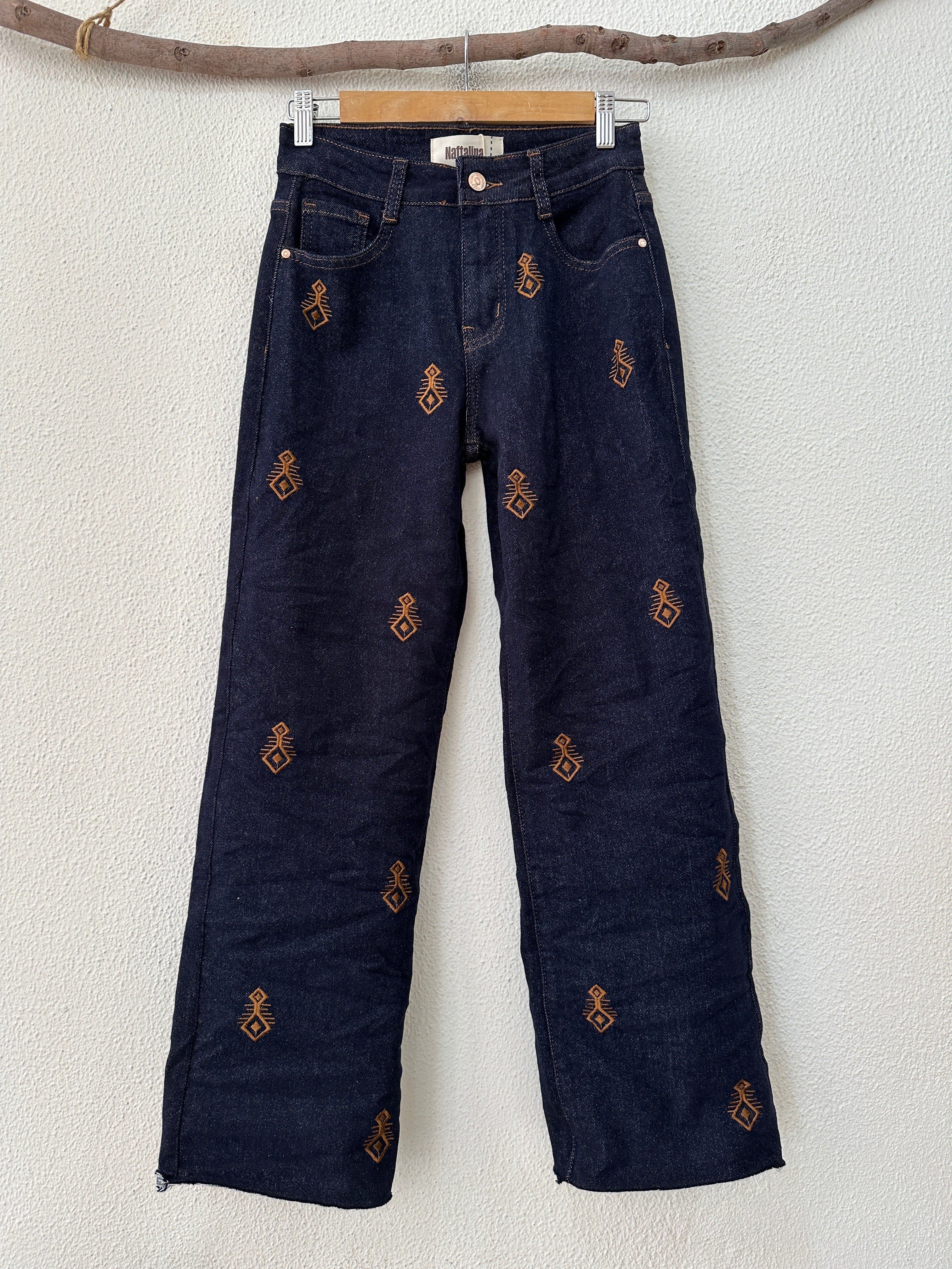 Calças denim bordadas SHILOH