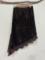 Load image in the gallery viewer,Saia assimétrica em veludo c/lantejoulas SAPPHIRE
