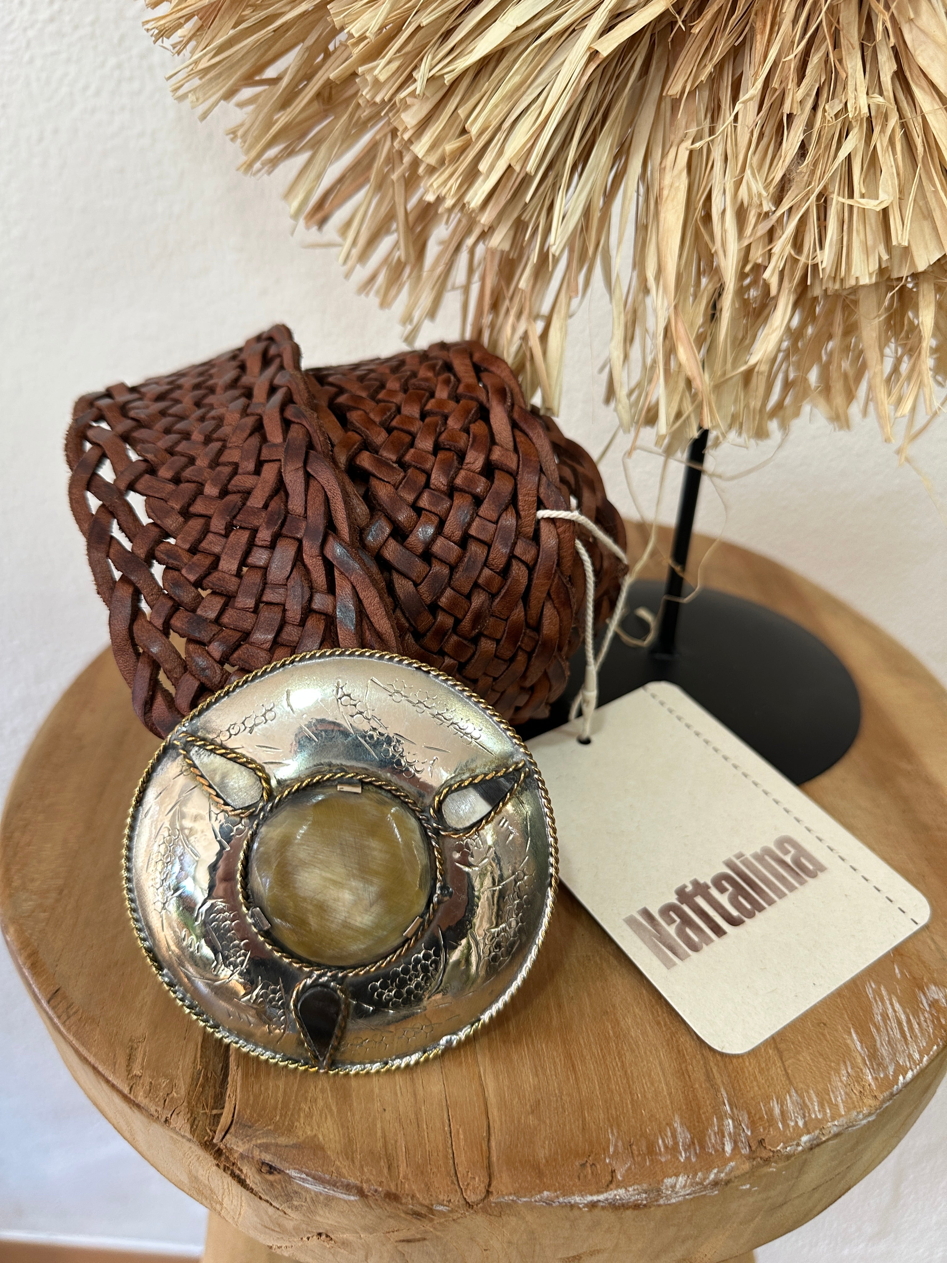 Cinto em pele entrançada ELEONORA