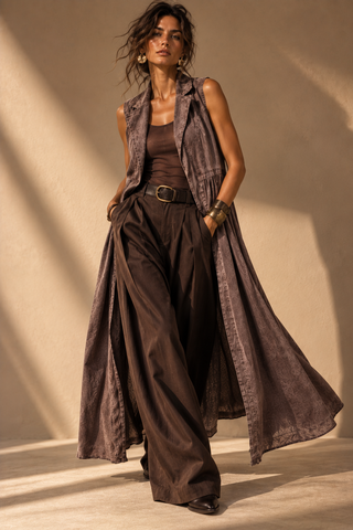 Colete bi-matéria stone washed FREYA