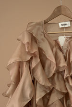 Carregar imagem no visualizador da galeria, Camisa efeito chiffon c/ folhos KALAHARI
