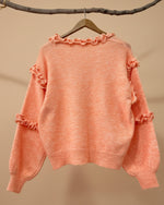 Load image in the gallery viewer,Camisola de malha c/ aplicação de folhos ORCHID
