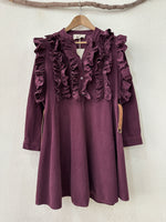 Load image in the gallery viewer,Vestido em microbombazina c/ folhos NOBLE
