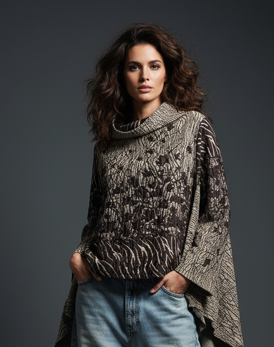 Túnica assimétrica c/relevo CHANTAL