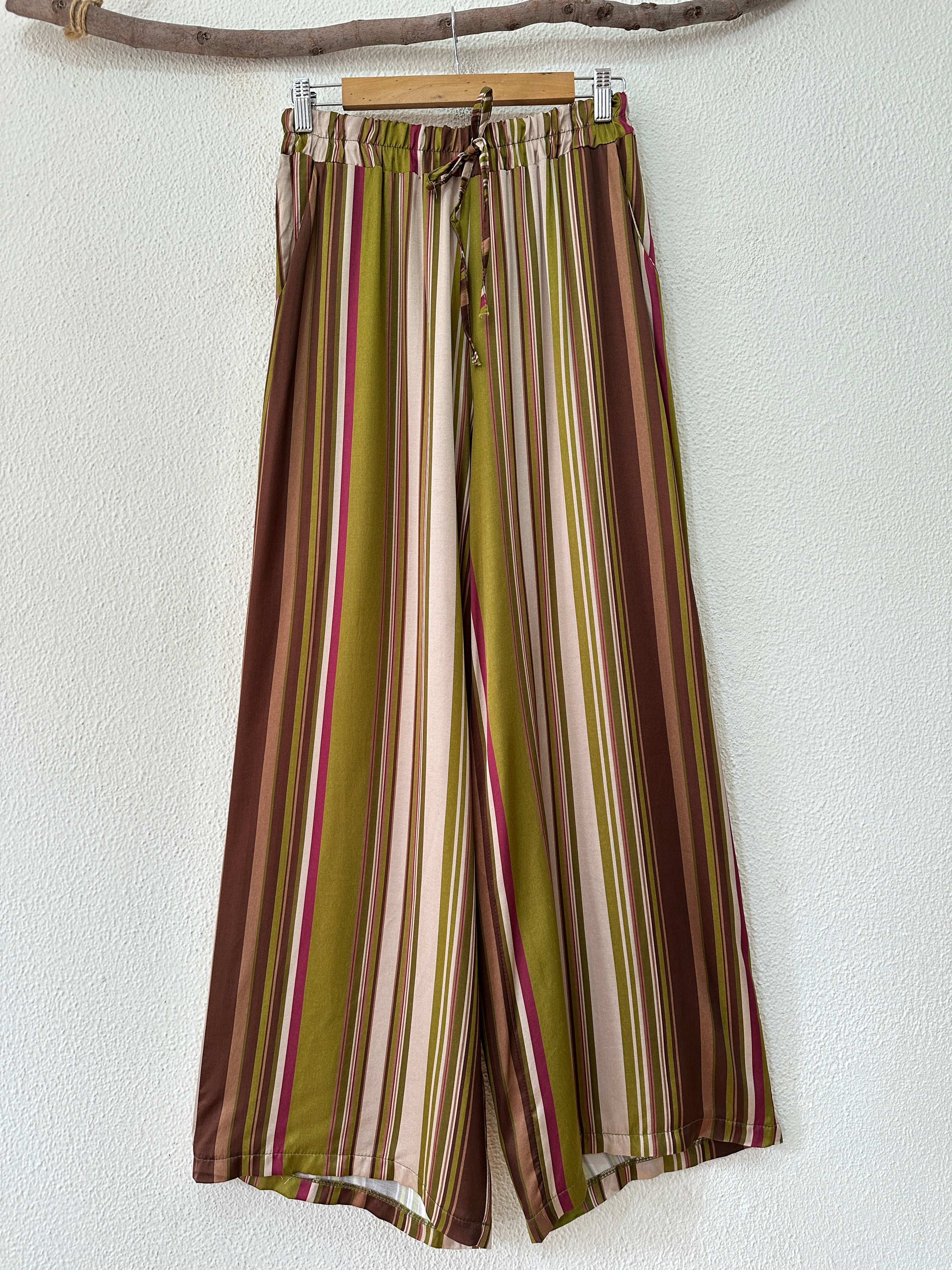 Pantalonas c/ seda e bolsos CORA