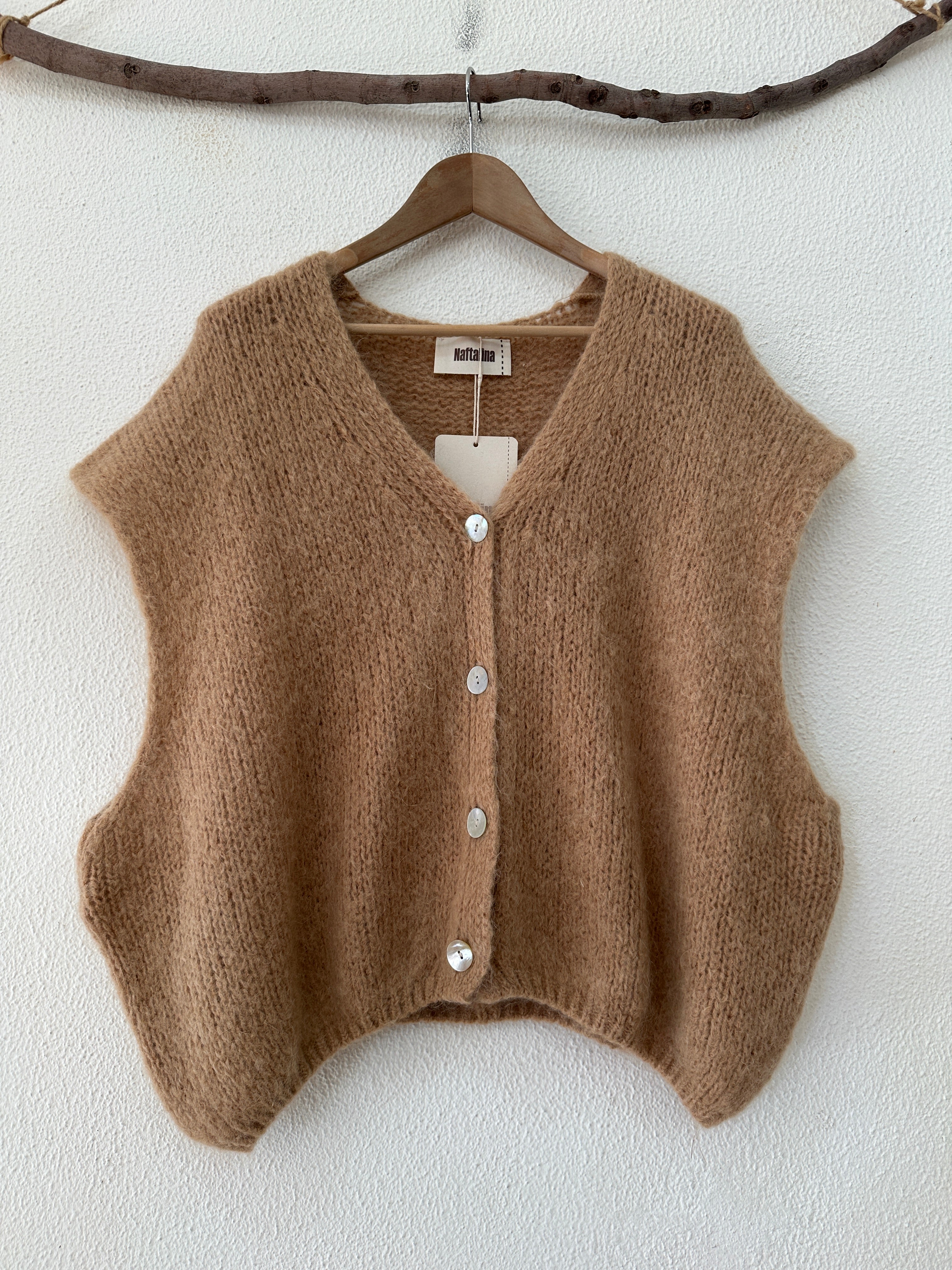 Colete oversize em malha de mohair CLAIRE