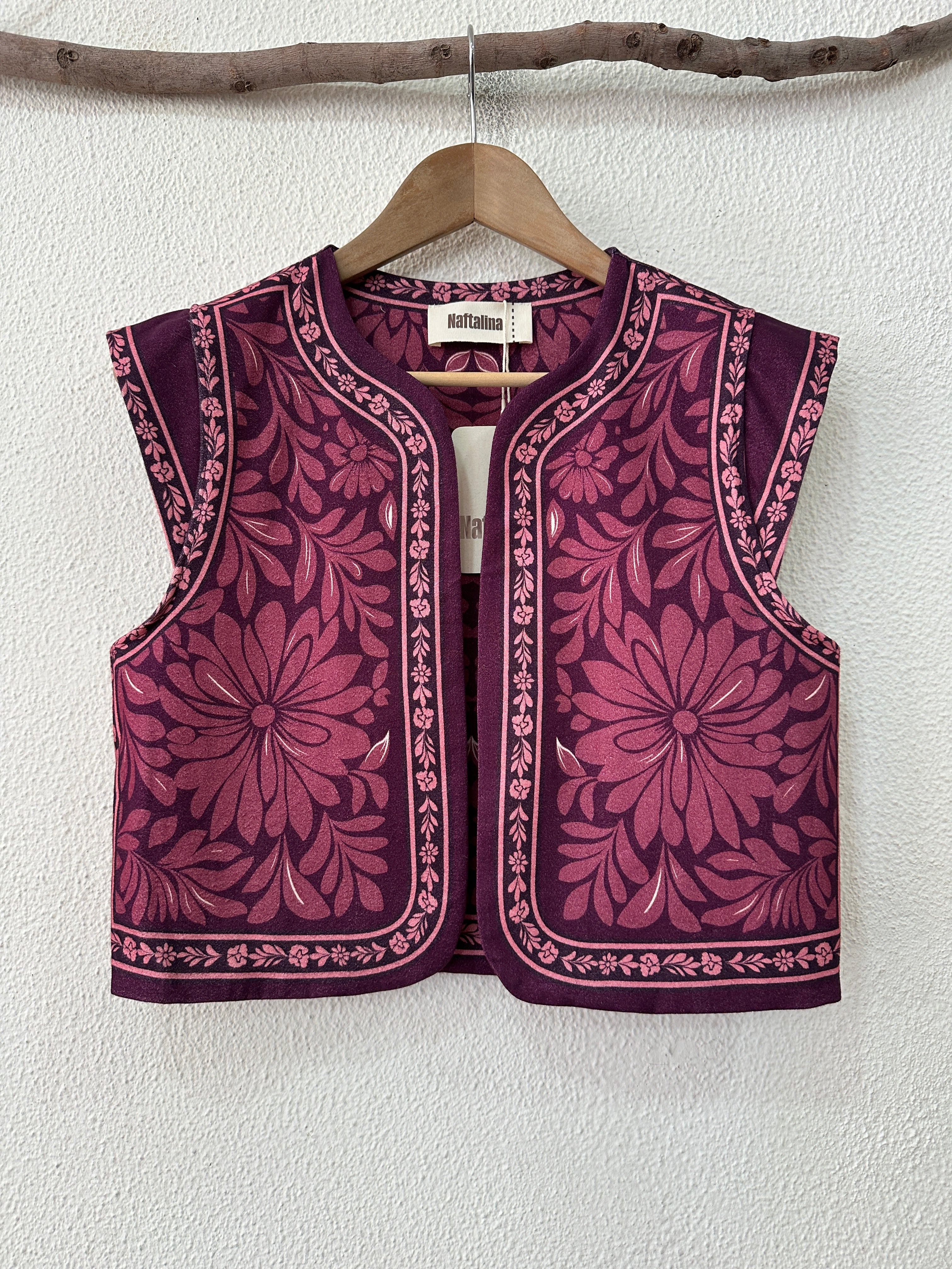 Colete curto em algodão duplo JANE